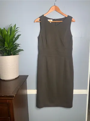 Talbots Vintage Brown Cotton Blend Sleeveless Midi Sheath Dress 10 thumbnail 2