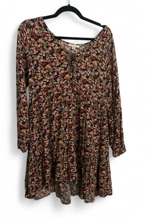 American Eagle Babydoll Floral Tiered long sleeve dress size M thumbnail 1