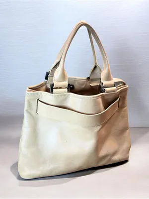 LONGCHAMP Belt Leather Hand Tote Bag Women Yellow /tan Genuine thumbnail 3