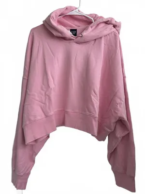 Gap French Terry Oversized Crop Hoodie May Pink NWT XL thumbnail 2