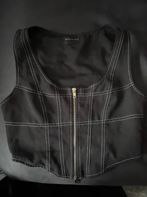 White Fox Black Zip-Up Corset thumbnail 1