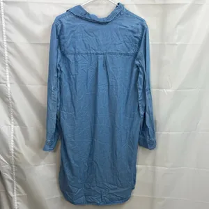 NEW Como Vintage women's light blue denim indigo long sleeve collared dress S‎ thumbnail 6