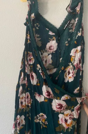 Green Floral Wrap Dress thumbnail 4