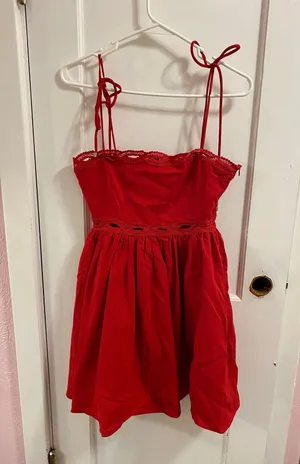 Showpo Red Linen Dress thumbnail 3