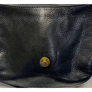 Fossil Emi Black Key Clasp Flap Pebbled Leather Crossbody Bag Bronze Accents thumbnail 9