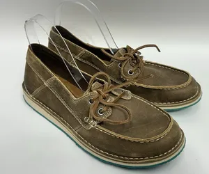 NEW Ariat Women’s Cruiser Castaway Shoes Sz 9.5 B Brown Leather Lace Up Moc Toe thumbnail 1