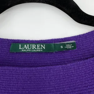 Lauren Ralph Lauren Sweater‎ Womens S Purple Batwing Ribbed Boatneck Minimalist thumbnail 2