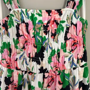 Tommy Hilfiger Isla Floral Sleeveless Midi Dress Size 6 Ivory Bloom Smocked thumbnail 3