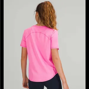 Lululemon High Neck Running and Training T-Shirt Pow Pink Light Size 4 thumbnail 2