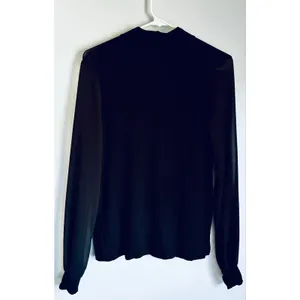 Lulus Black Long Sleeve Top Sheer Sleeves Keyhole V-Neck Modal Medium thumbnail 11