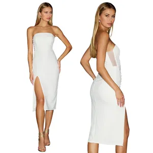 Lulus Loving the Feeling White Strapless Bodycon Midi Dress IDK7460 Size M NEW thumbnail 2
