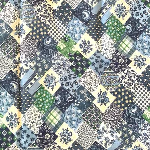 Blue Plaid Floral Bandana Handkerchiefs Napkins 3pc Set 17in x 17in thumbnail 2