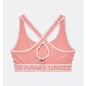 Under Armour Sports Bra Women XL Pink Logo Crossback Compression Athleisure thumbnail 6