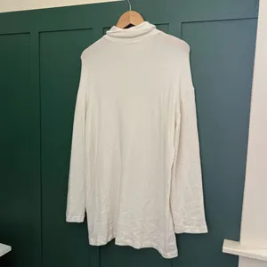 Reformation Aspen Knit Long Sleeve Turtleneck Sweater Dress Cream thumbnail 8