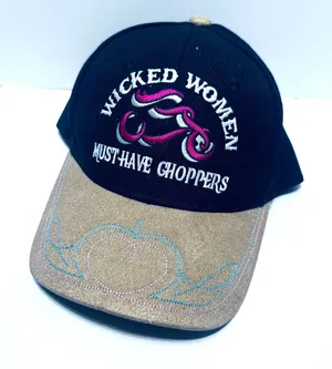 Wicked Woman Choppers Black Hat Cap WWC motorcycle baseball cap One Size New thumbnail 1