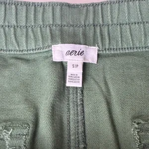 Aerie Green Denim Mini Skirt Cargo Utility Frayed Hem‎ Y2K Style Fairy Grunge thumbnail 4