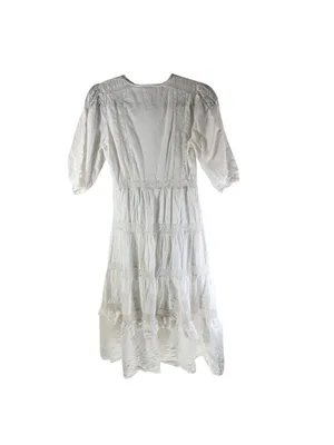 LoveShackFancy For Target White Cotton Tiered Midi Dress Size 2 thumbnail 2