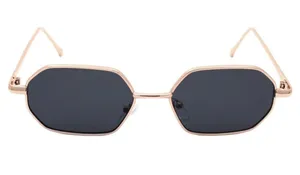 Hexagon Metal Rim Rose Gold Retro Vintage Sunglasses thumbnail 1