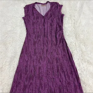Athleta purple‎ cap sleeve print dress ST thumbnail 1