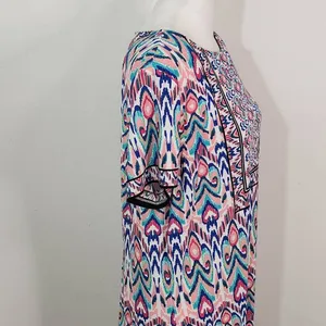 London Times Blue and Pink Mini Shift Dress Size 14 Wedding Guest Dress thumbnail 6