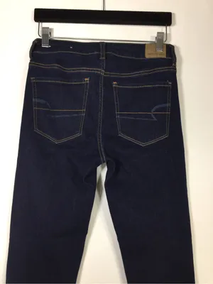American Eagle Hi-Rise Skinny Dark Wash Super Stretch Size 4 x-short thumbnail 10