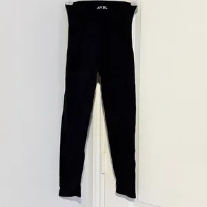 AYBL Womens Motion Seamless Black High Waisted Ribbed Knit Compression Leggings thumbnail 6