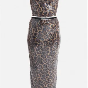 No Boundaries Snake Print Sequin Skirt Set thumbnail 3