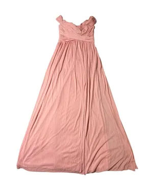 David’s Bridal Pink Mesh Versa Convertible Bridesmaid Dress Size 8 Maxi Gown thumbnail 1