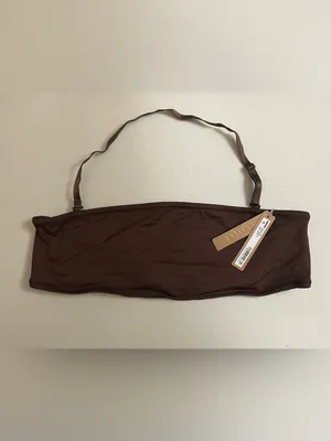 SKIMS 2Pc SET Bandeau Bikini Top & Cheeky Tanga Bottom Cocoa Brown Size XL thumbnail 9