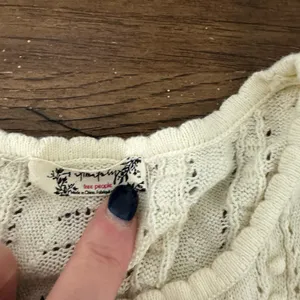 Free People Cream Crew Neck Sweater thumbnail 3