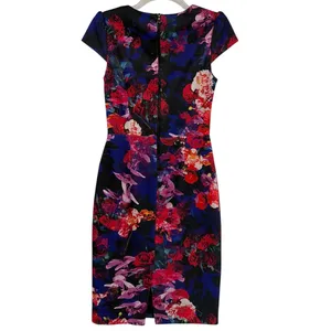 Betsey Johnson Floral Sheath Dress Sz 2 Dark Romantic Preppy Corpcore Garden thumbnail 6