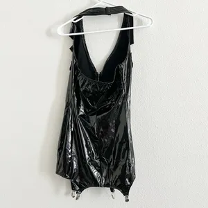 Sprit Halloween Leg Avenue Pat U Down Naughty Cop Black Vinyl Dress Costume S thumbnail 8