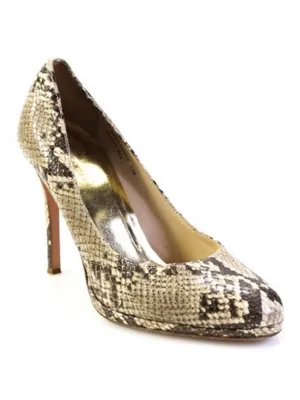 COACH Chelsey Natural Snake-Embossed Leather Round Toe Pumps High Heels Size 9 thumbnail 1