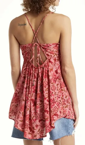 Free People Pixie Floral Cross Back Tunic thumbnail 3