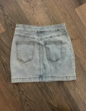 Edikted Zipper Jean Mini Skirt thumbnail 3