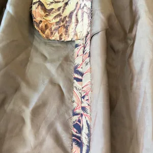 Handmade Tropical Wrap Midi Skirt Womens S Bronze‎ Olive Palm Leaf Pockets thumbnail 9