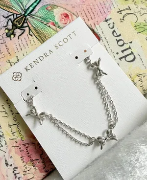 Kendra Scott Bow Strand Collar Necklace Silver Color thumbnail 1