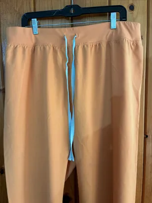 Fig scrub pants Drawstring Lounge Pants orange with gray strings 3XL nurse scrub thumbnail 2