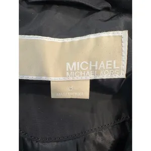 Michael Kors Anorak Raincoat Jacket Women XS Black Hooded Gold Hardware Utility thumbnail 5