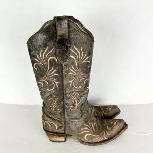 Corral Circle G Filigree Distressed Leather Western Boots Size 6.5 Embroidered thumbnail 2