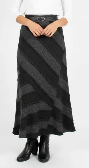 Ilusion Gray Patchwork cottage farmhouse granny core Maxi Skirt 8 thumbnail 1