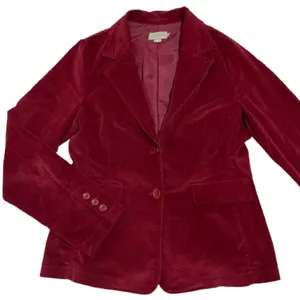 XXI‎ Brand Deep Red Corduroy Jacket Blazer Button Front Stretch Size L thumbnail 1
