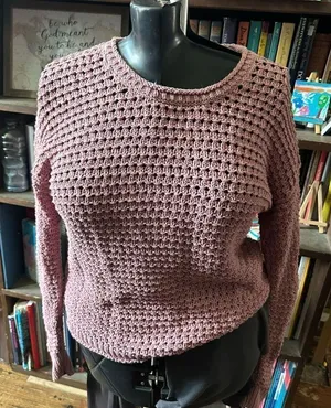 Madewell pink cotton loose weave XS beachy pullover sweater thumbnail 1