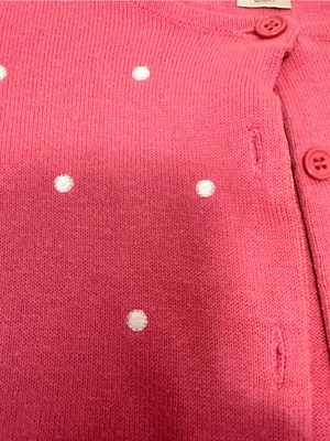 Vintage 90s Baxter & Wells Pink Polka Dot Cotton Cardigan Sweater Small Y2K‎ thumbnail 6