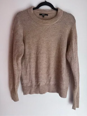 Quince Tan/Light Brown Crewneck Wool Sweater thumbnail 2