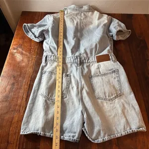 Hidden Los Angeles Womens Light Wash Denim Utility Romper HD8109-ML Blue Large thumbnail 5