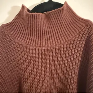 Guess Women's Burgundy Brown Turtleneck Sweater with Button Details Small thumbnail 3