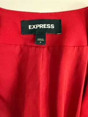 Express Red Open-Front Blazer with Silver Zippers thumbnail 7