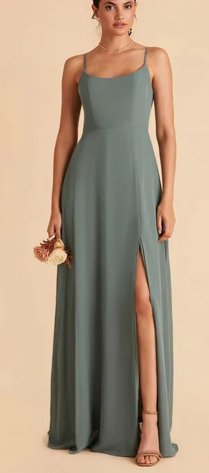 Birdy Grey Women's Amy Dress Spaghetti Strap Slit Chiffon Sean Glass Formal thumbnail 1