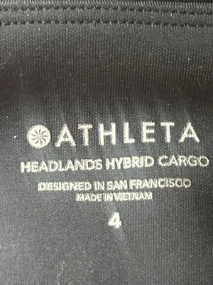 Athleta Headlands Hybrid Cargo Black Pants Size 4 thumbnail 9
